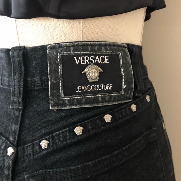 VERSACE slim fit flared jeans sz 24 - Picture 9 of 11